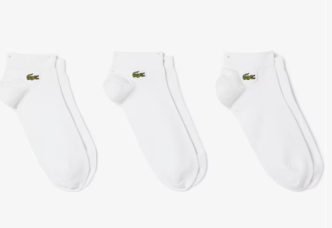 Lacoste Unisex 3-Pack Ankle Socks RA2917. size 39-42