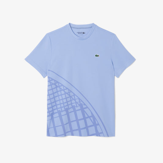 Lacoste Men's Ultra Dry Printed Purple Tennis T-Shirt TH4753